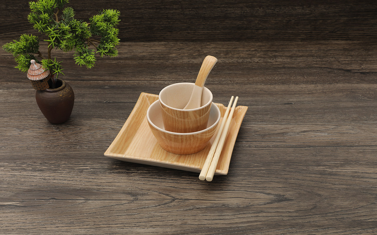 仿陶瓷木紋餐具